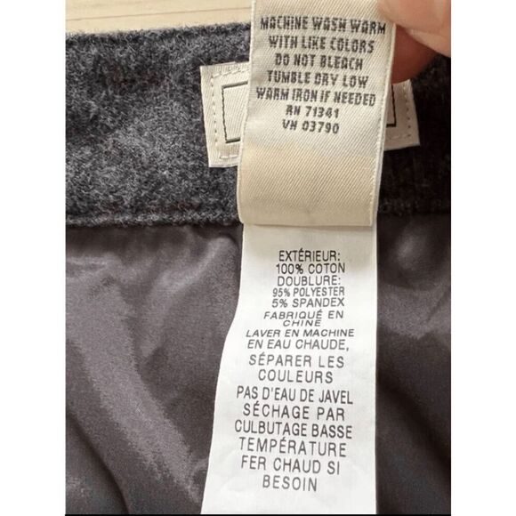 LL Bean High Waist Dress Pants Women12 PETITE Grey Tweed Straight Pockets Lined - Picture 10 of 11